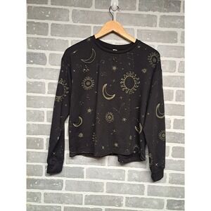 Circlex Womens Astrological‎ Mistyc Print Crew Neck Crop Sweater Size Small